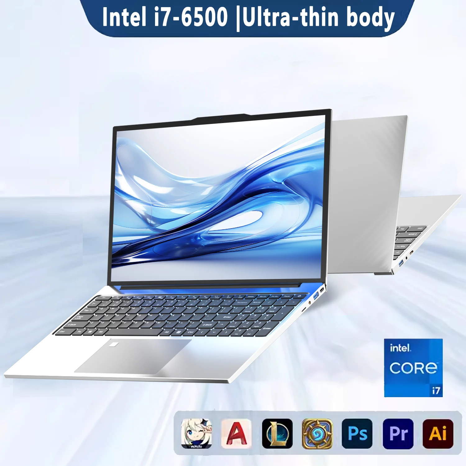 15.6"Laptop Intel Celeron i7-6500 notebook gamer 32GB RAM 2TB SSD Office Study PC Computer Windows11 1920*1080 Resolution laptop